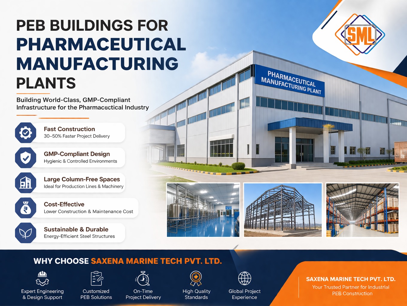 PEB Buildings for Pharmaceutical Manufacturing Plants